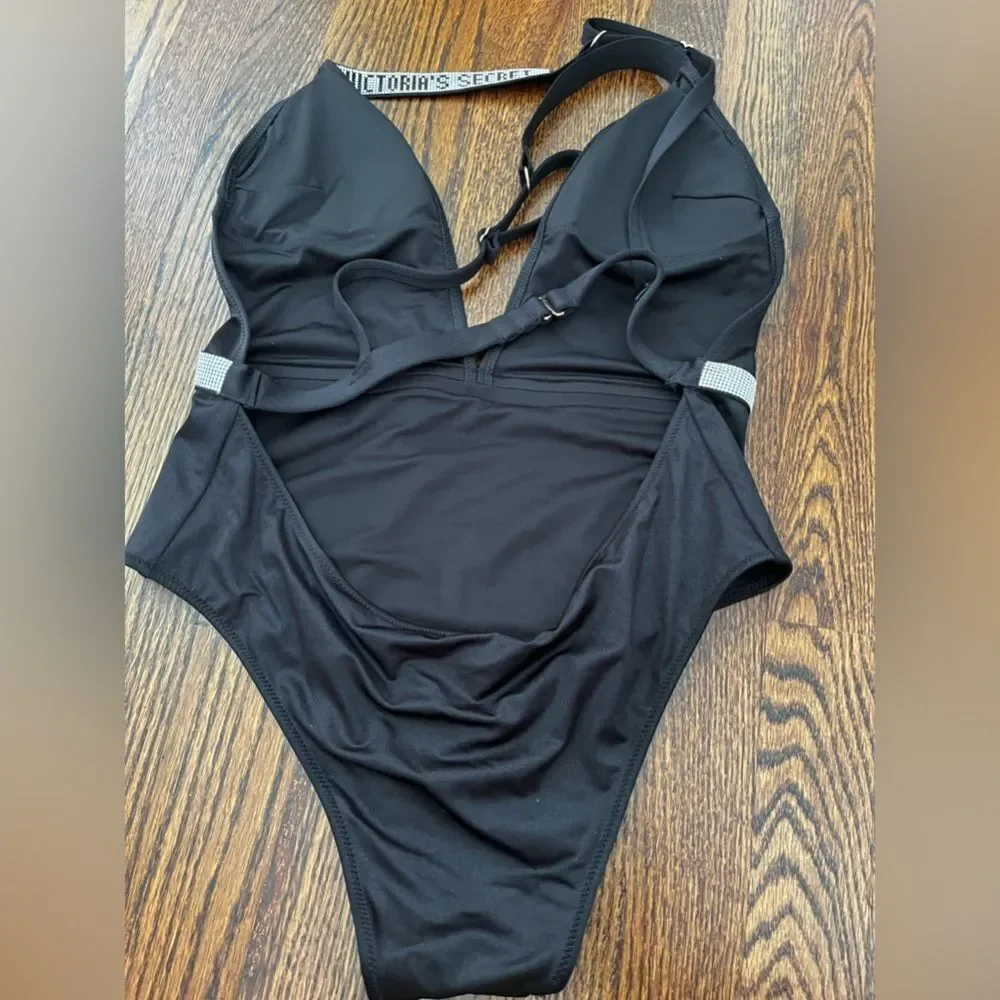 Victoria Secret Bathing suit Size M SWIM Shine Plunge One-Piece Swimsuit
